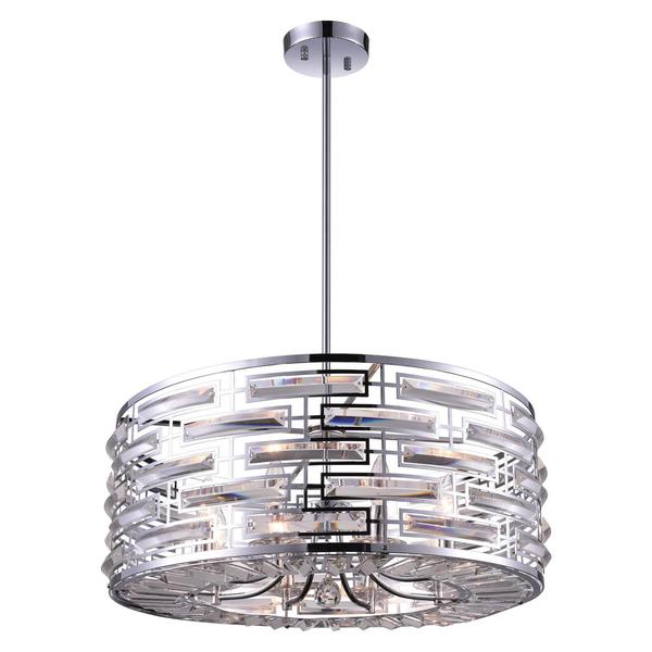 Cwi Lighting 8 Light Drum Shade Chandelier With Chrome Finish 9975P25-8-601